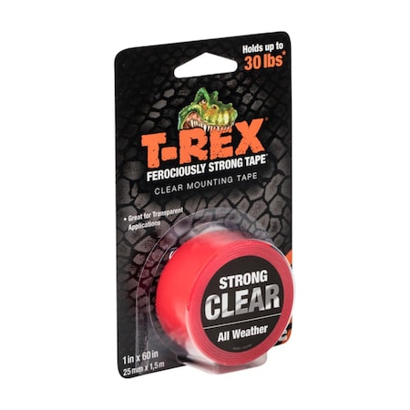 T-Rex Products T-Rex 1 x 60 in. Strong Double Sided Mounting Tape, Clear 9707225